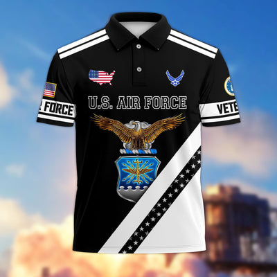 Premium US Veterans Polo Shirt, Gifts For US Veterans, Gifts On Father's Day, Veterans Day.