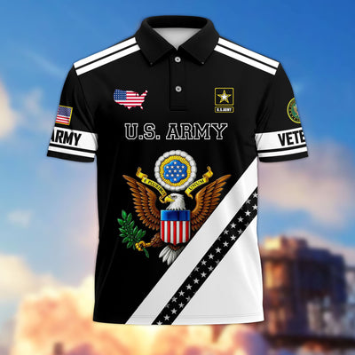 Premium US Veterans Polo Shirt, Gifts For US Veterans, Gifts On Father's Day, Veterans Day.