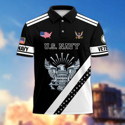 Premium US Veterans Polo Shirt, Gifts For US Veterans, Gifts On Father's Day, Veterans Day.