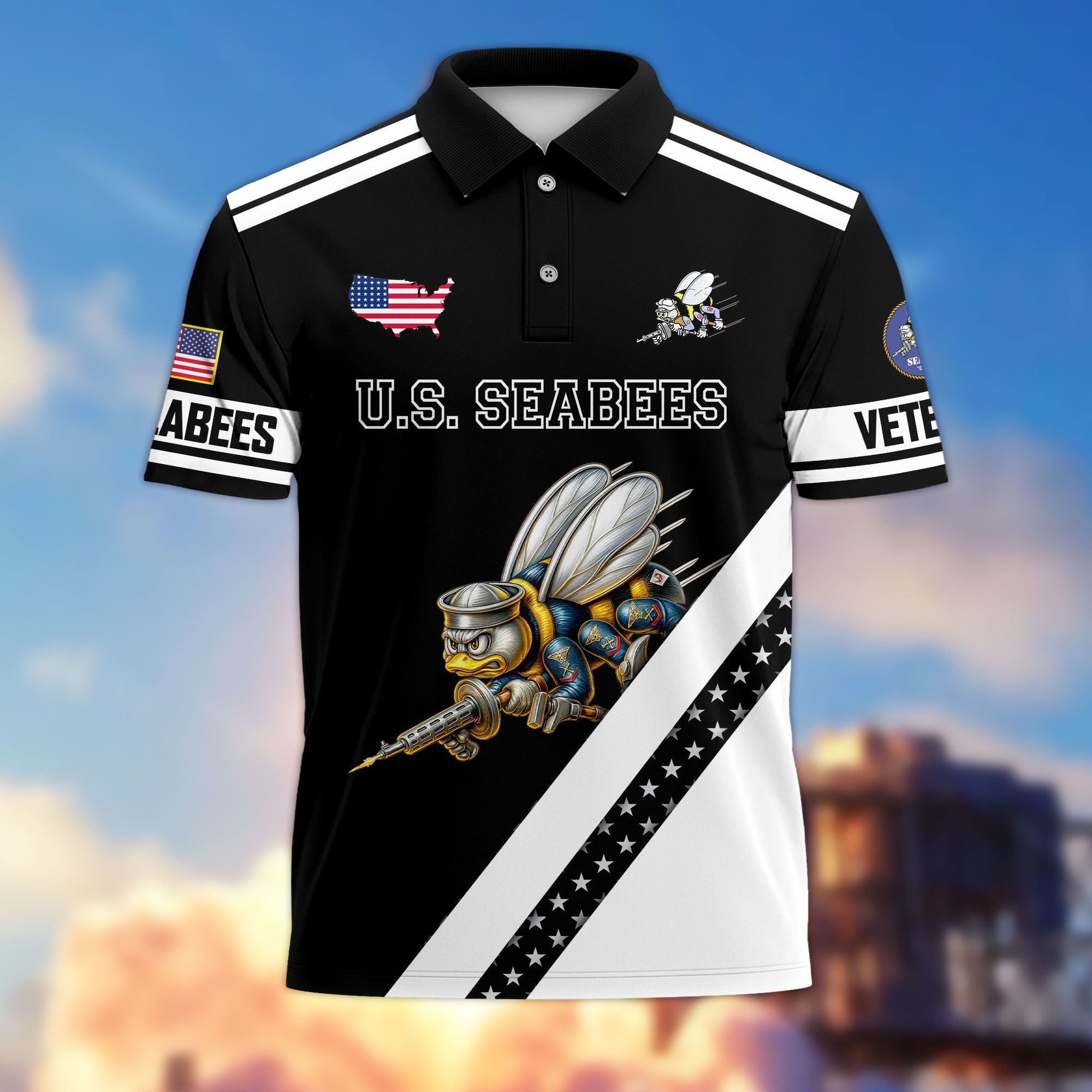 Premium US Veterans Polo Shirt, Gifts For US Veterans, Gifts On Father's Day, Veterans Day.