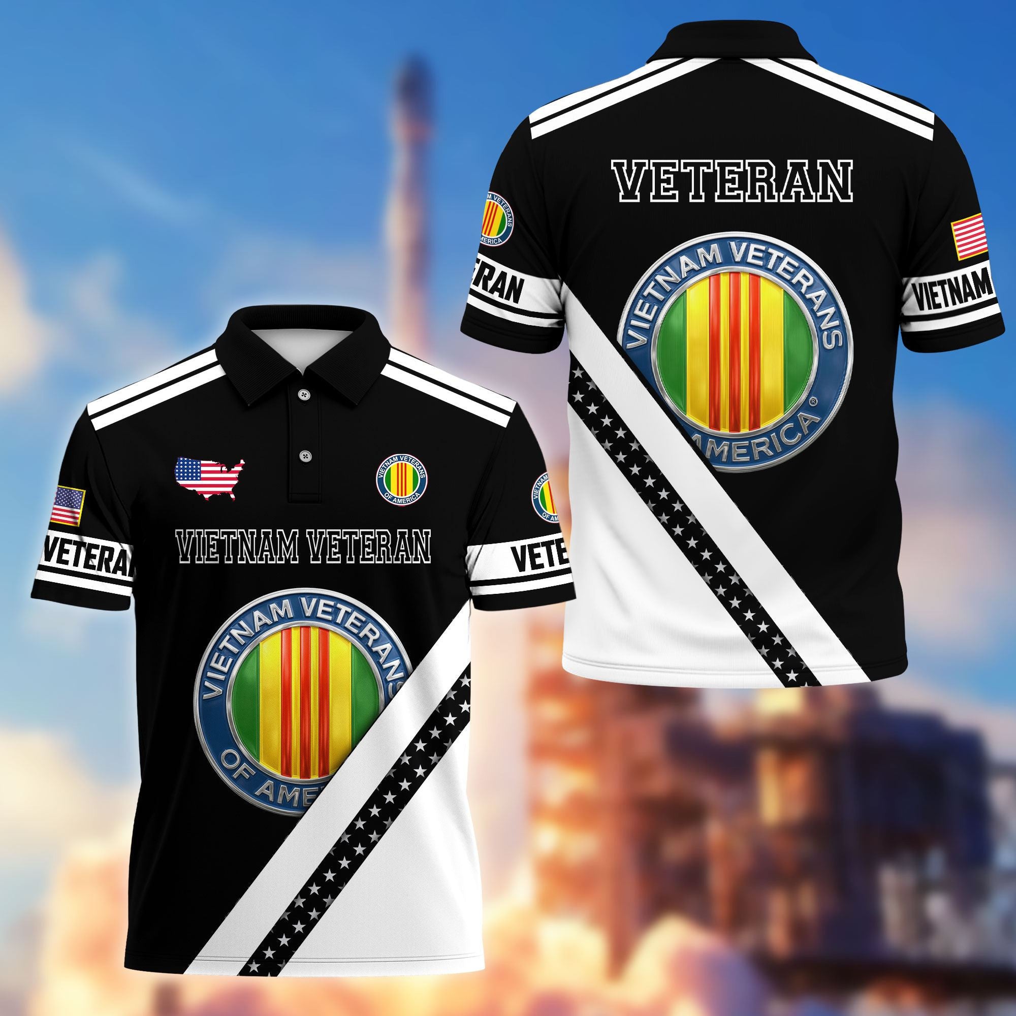 Premium US Veterans Polo Shirt, Gifts For US Veterans, Gifts On Father's Day, Veterans Day.