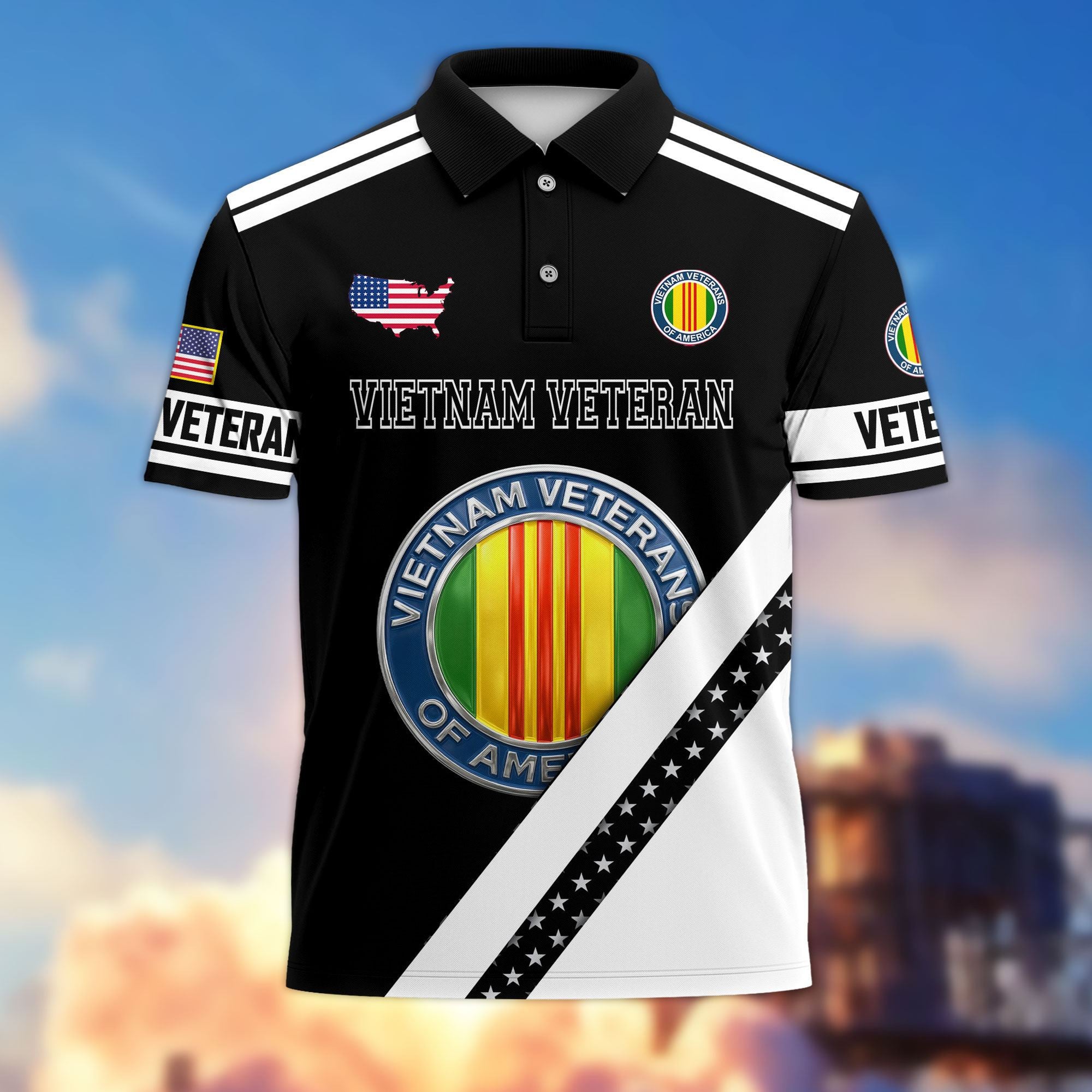 Premium US Veterans Polo Shirt, Gifts For US Veterans, Gifts On Father's Day, Veterans Day.
