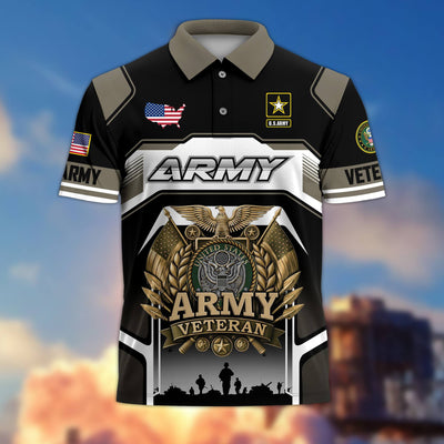Premium US Veterans Polo Shirt, Gifts For US Veterans, Gifts On Father's Day, Veterans Day.