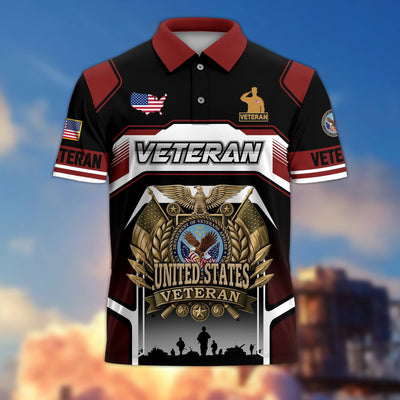 Premium US Veterans Polo Shirt, Gifts For US Veterans, Gifts On Father's Day, Veterans Day.