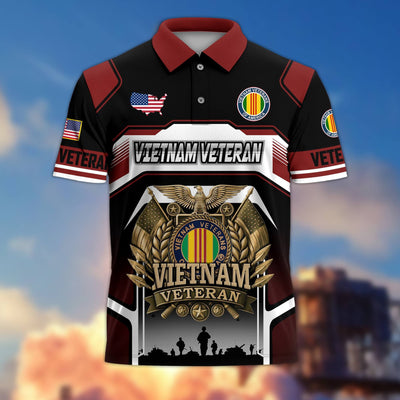 Premium US Veterans Polo Shirt, Gifts For US Veterans, Gifts On Father's Day, Veterans Day.