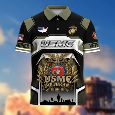 Premium US Veterans Polo Shirt, Gifts For US Veterans, Gifts On Father's Day, Veterans Day.