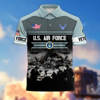 Premium US Veterans Polo Shirt, Gifts For US Veterans, Gifts On Father's Day, Veterans Day.
