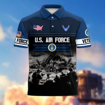 Premium US Veterans Polo Shirt, Gifts For US Veterans, Gifts On Father's Day, Veterans Day.