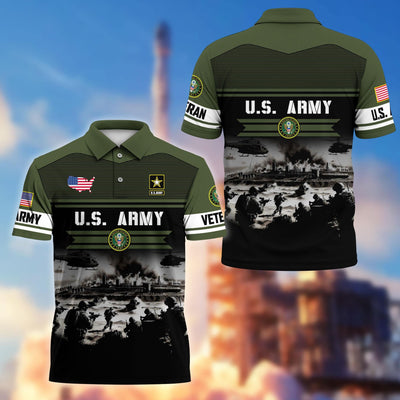 Premium US Veterans Polo Shirt, Gifts For US Veterans, Gifts On Father's Day, Veterans Day.