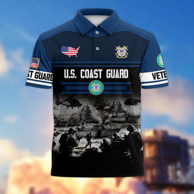 Premium US Veterans Polo Shirt, Gifts For US Veterans, Gifts On Father's Day, Veterans Day.