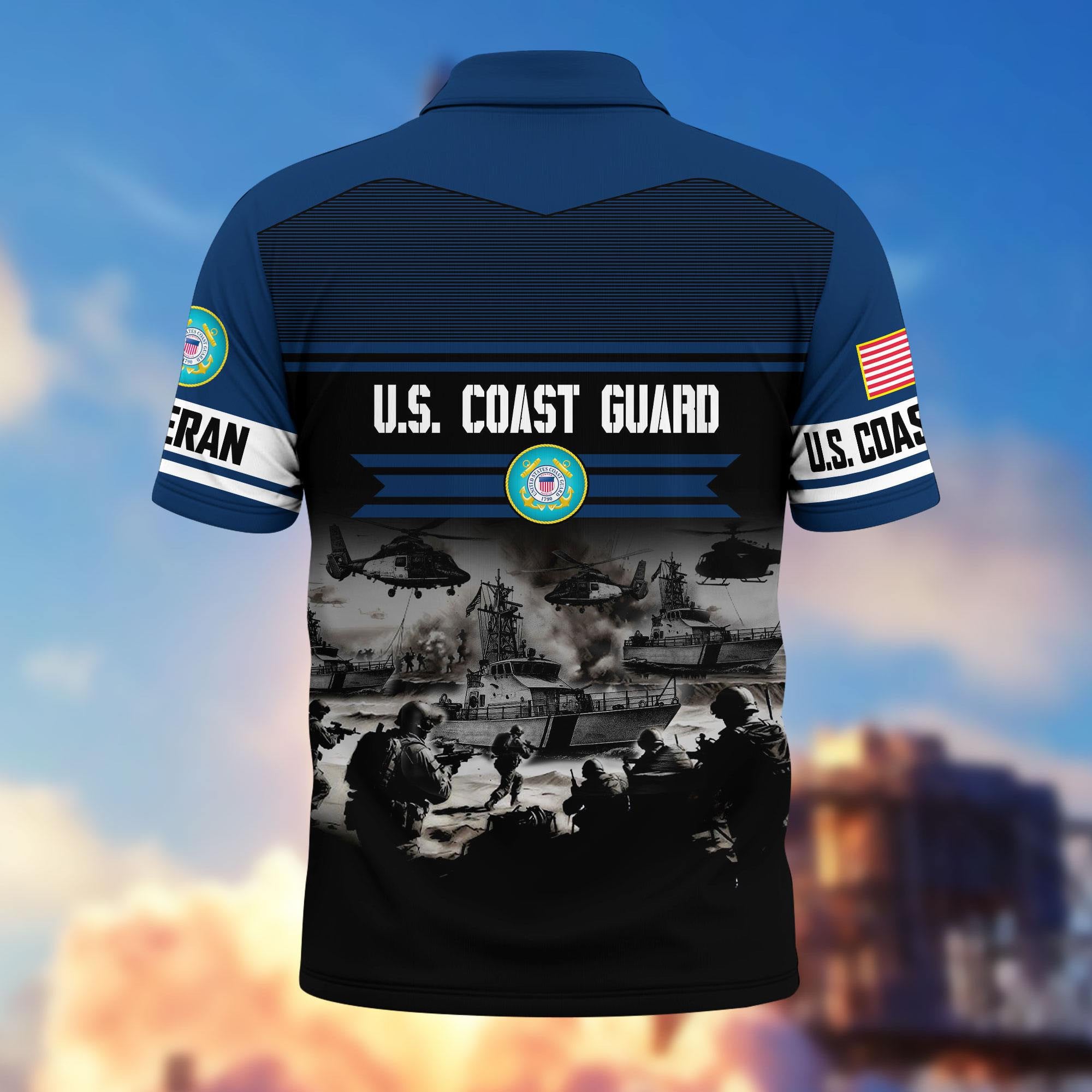 Premium US Veterans Polo Shirt, Gifts For US Veterans, Gifts On Father's Day, Veterans Day.