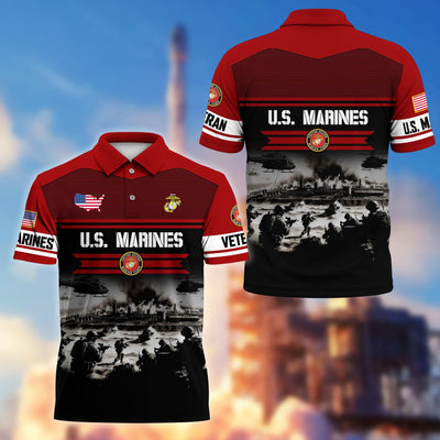 Premium US Veterans Polo Shirt, Gifts For US Veterans, Gifts On Father's Day, Veterans Day.