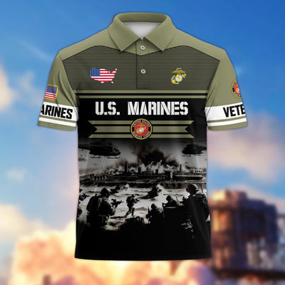 Premium US Veterans Polo Shirt, Gifts For US Veterans, Gifts On Father's Day, Veterans Day.