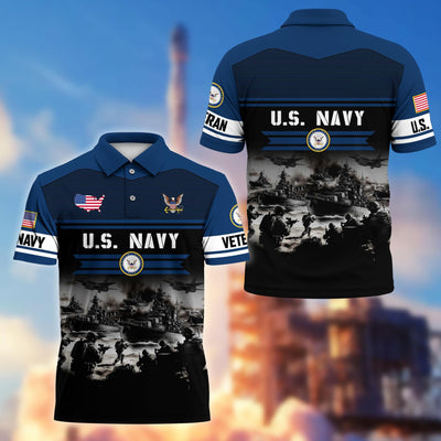 Premium US Veterans Polo Shirt, Gifts For US Veterans, Gifts On Father's Day, Veterans Day.