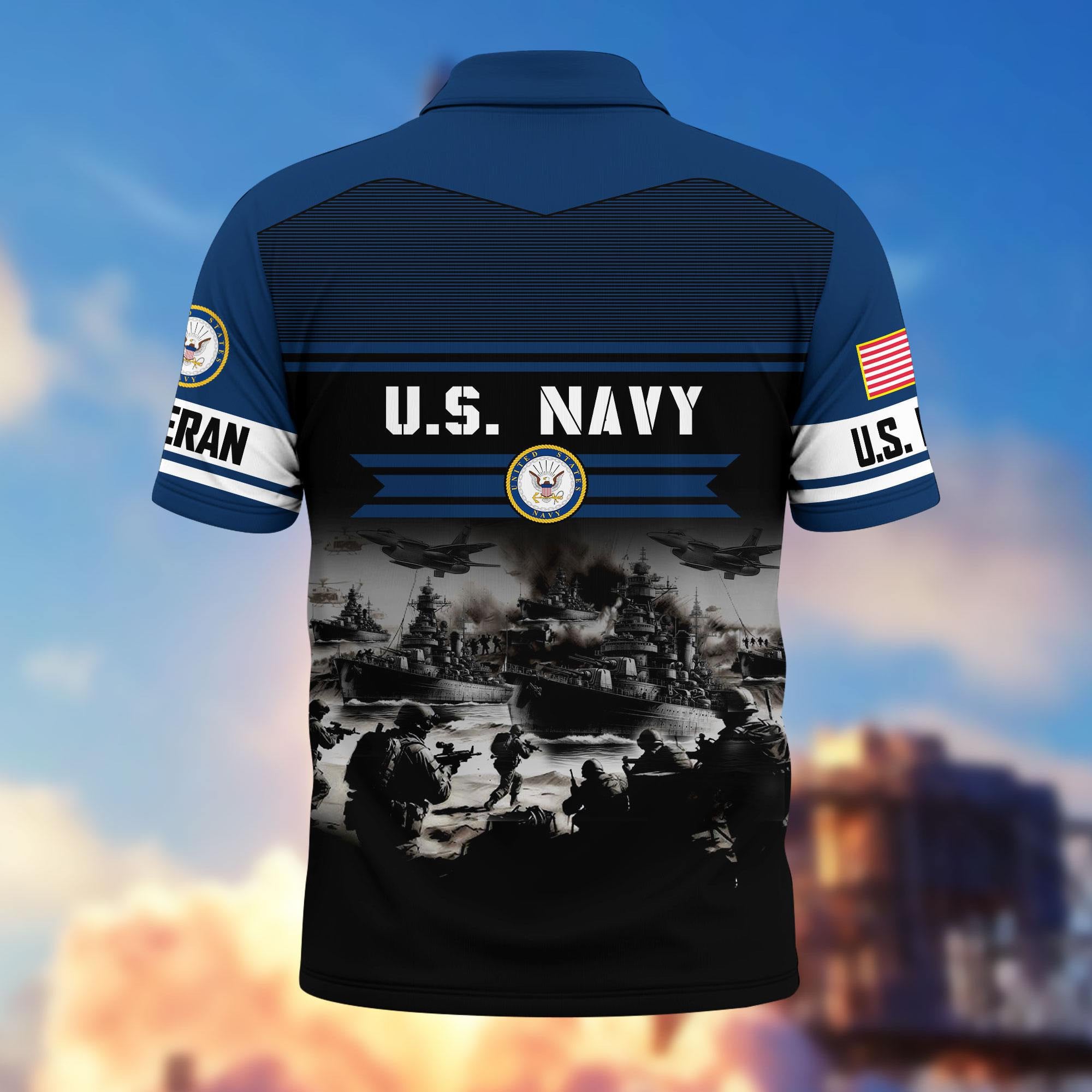 Premium US Veterans Polo Shirt, Gifts For US Veterans, Gifts On Father's Day, Veterans Day.