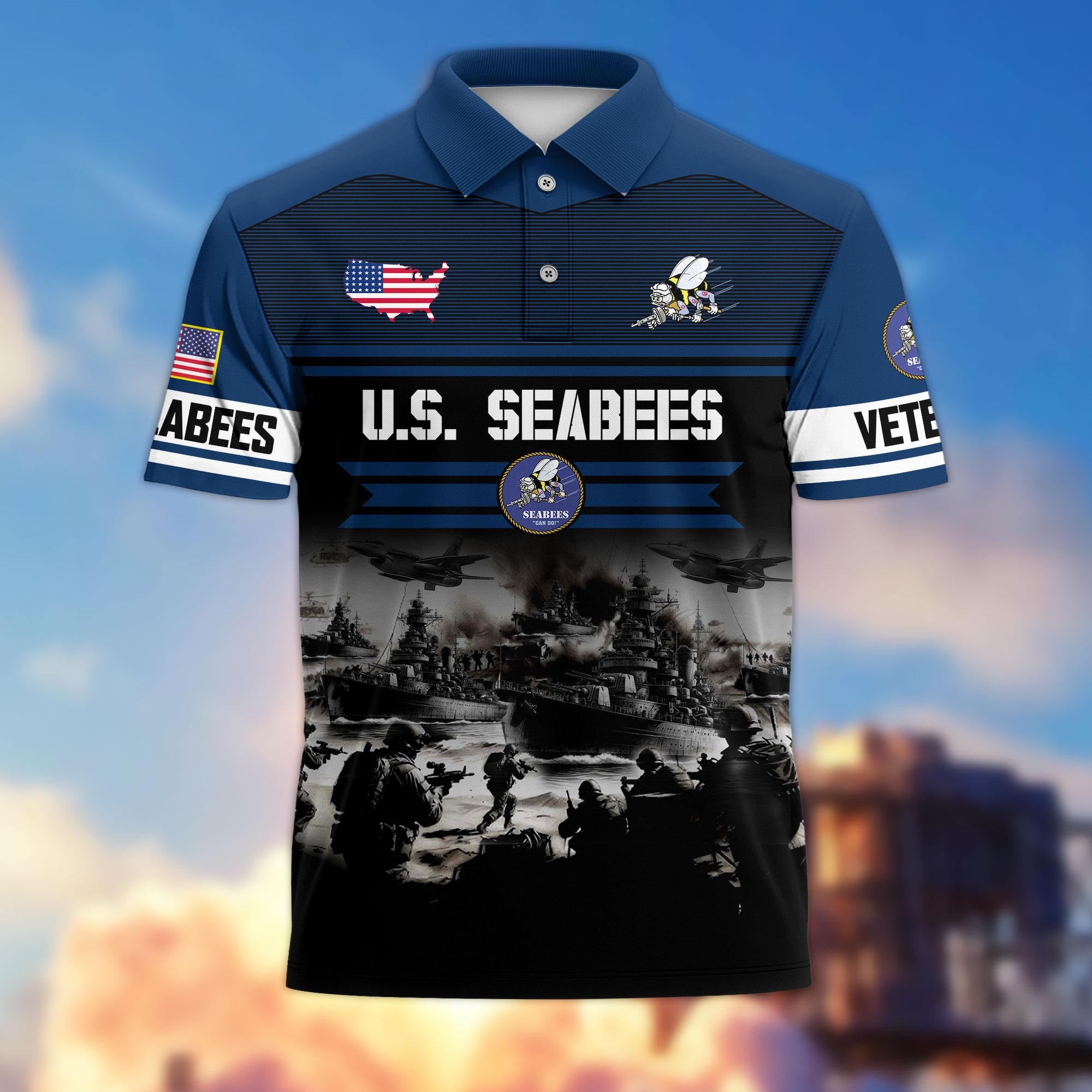 Premium US Veterans Polo Shirt, Gifts For US Veterans, Gifts On Father's Day, Veterans Day.