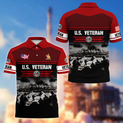 Premium US Veterans Polo Shirt, Gifts For US Veterans, Gifts On Father's Day, Veterans Day.
