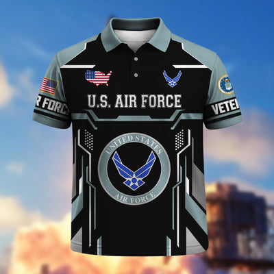 Premium US Veterans Polo Shirt, Gifts For US Veterans, Gifts On Father's Day, Veterans Day.
