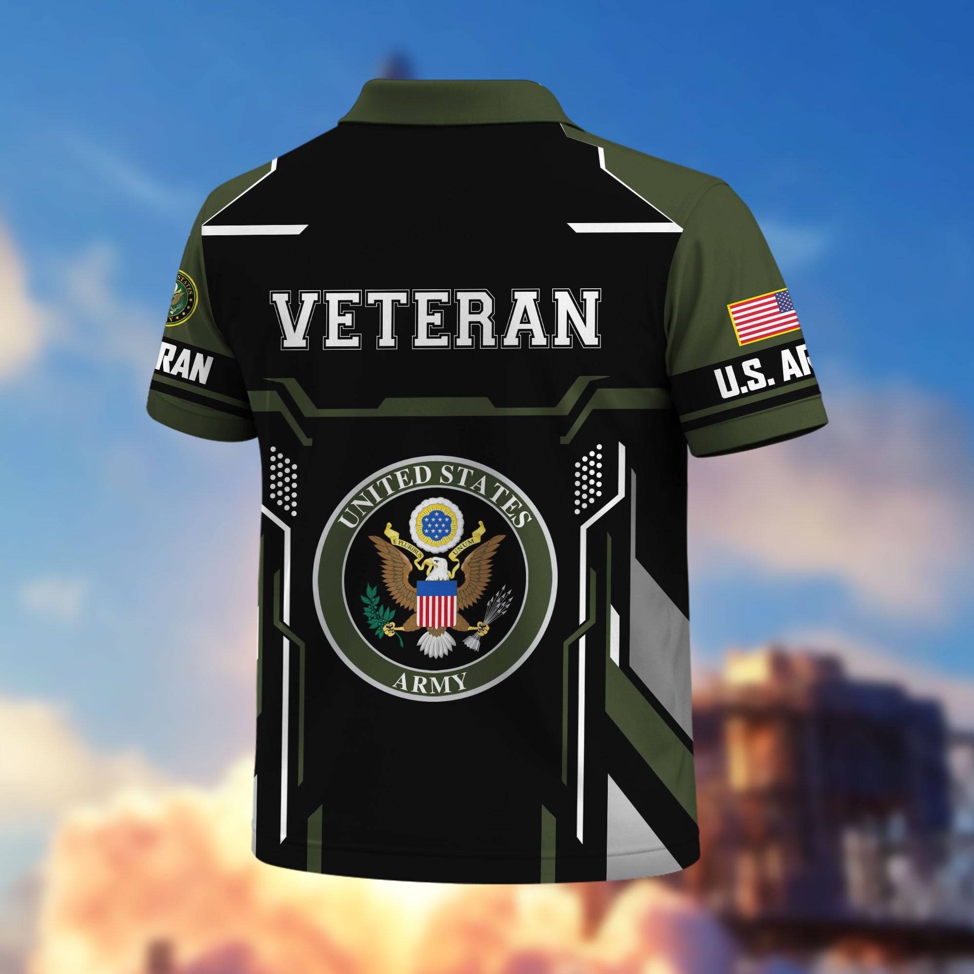 Premium US Veterans Polo Shirt, Gifts For US Veterans, Gifts On Father's Day, Veterans Day.