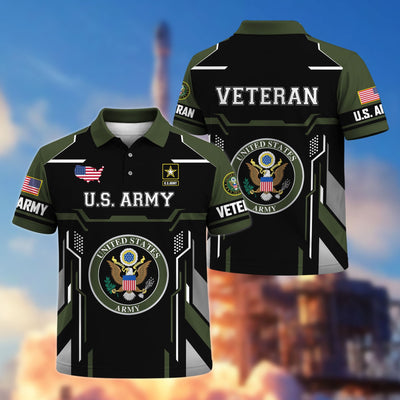 Premium US Veterans Polo Shirt, Gifts For US Veterans, Gifts On Father's Day, Veterans Day.