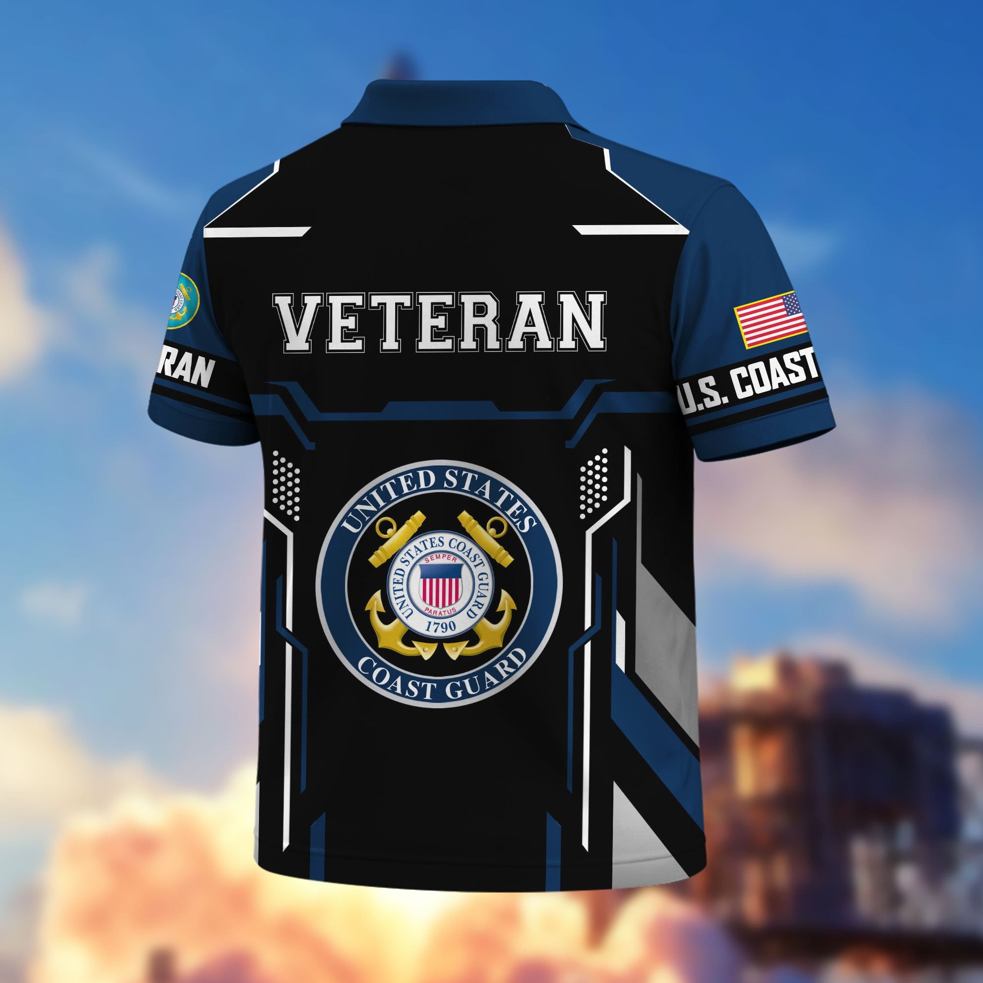 Premium US Veterans Polo Shirt, Gifts For US Veterans, Gifts On Father's Day, Veterans Day.