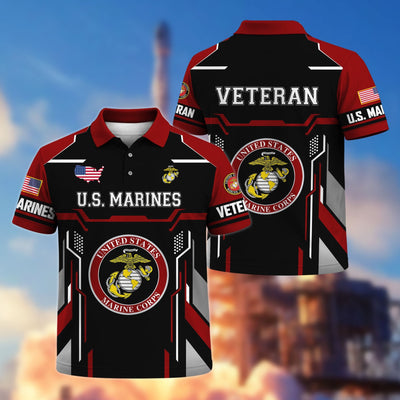 Premium US Veterans Polo Shirt, Gifts For US Veterans, Gifts On Father's Day, Veterans Day.
