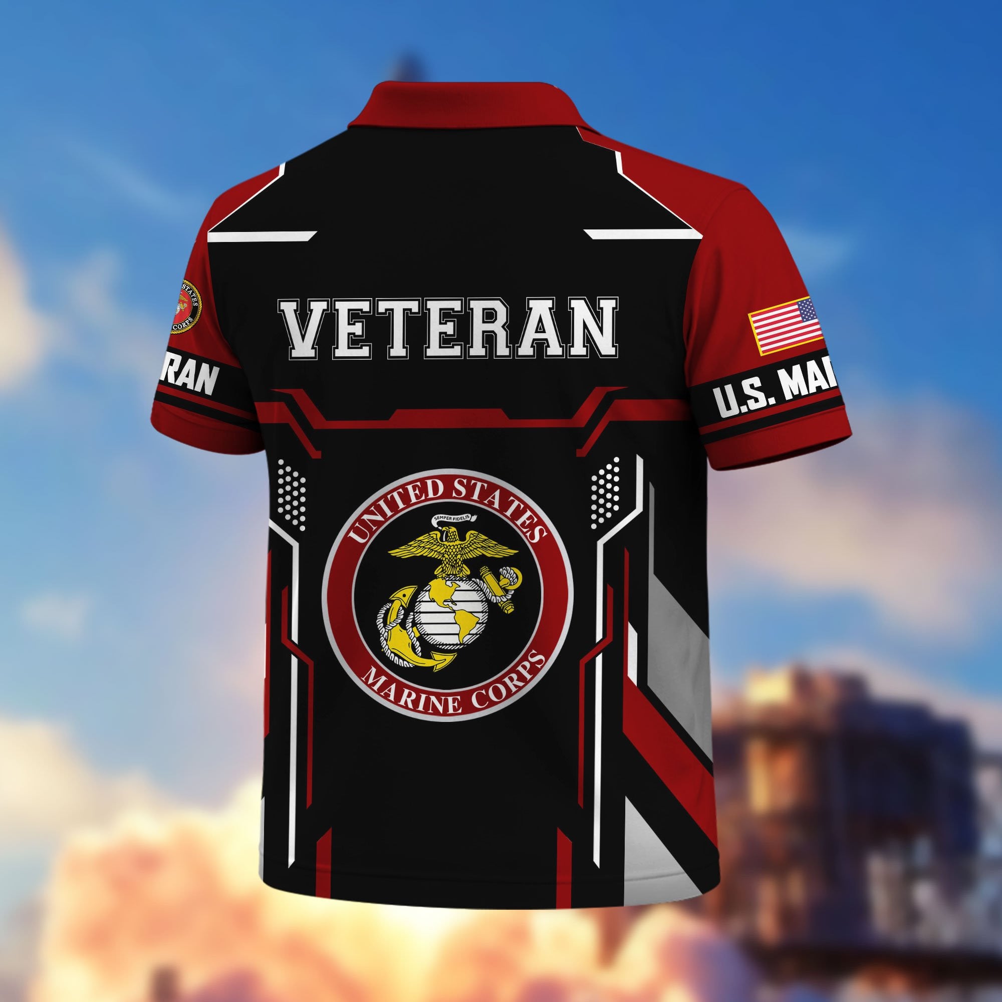 Premium US Veterans Polo Shirt, Gifts For US Veterans, Gifts On Father's Day, Veterans Day.