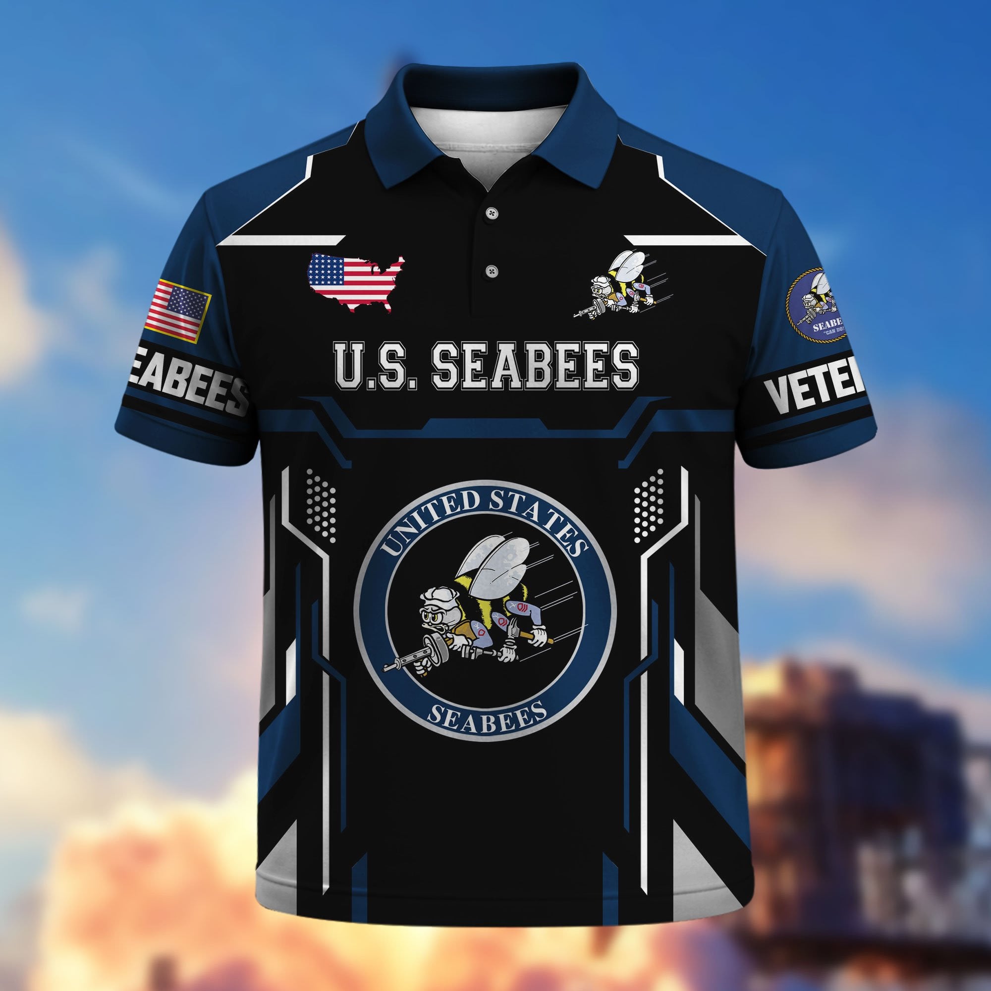 Premium US Veterans Polo Shirt, Gifts For US Veterans, Gifts On Father's Day, Veterans Day.