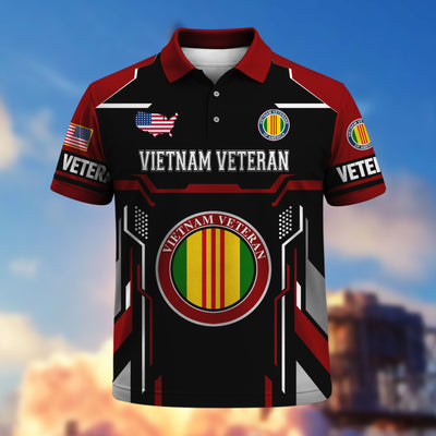 Premium US Veterans Polo Shirt, Gifts For US Veterans, Gifts On Father's Day, Veterans Day.