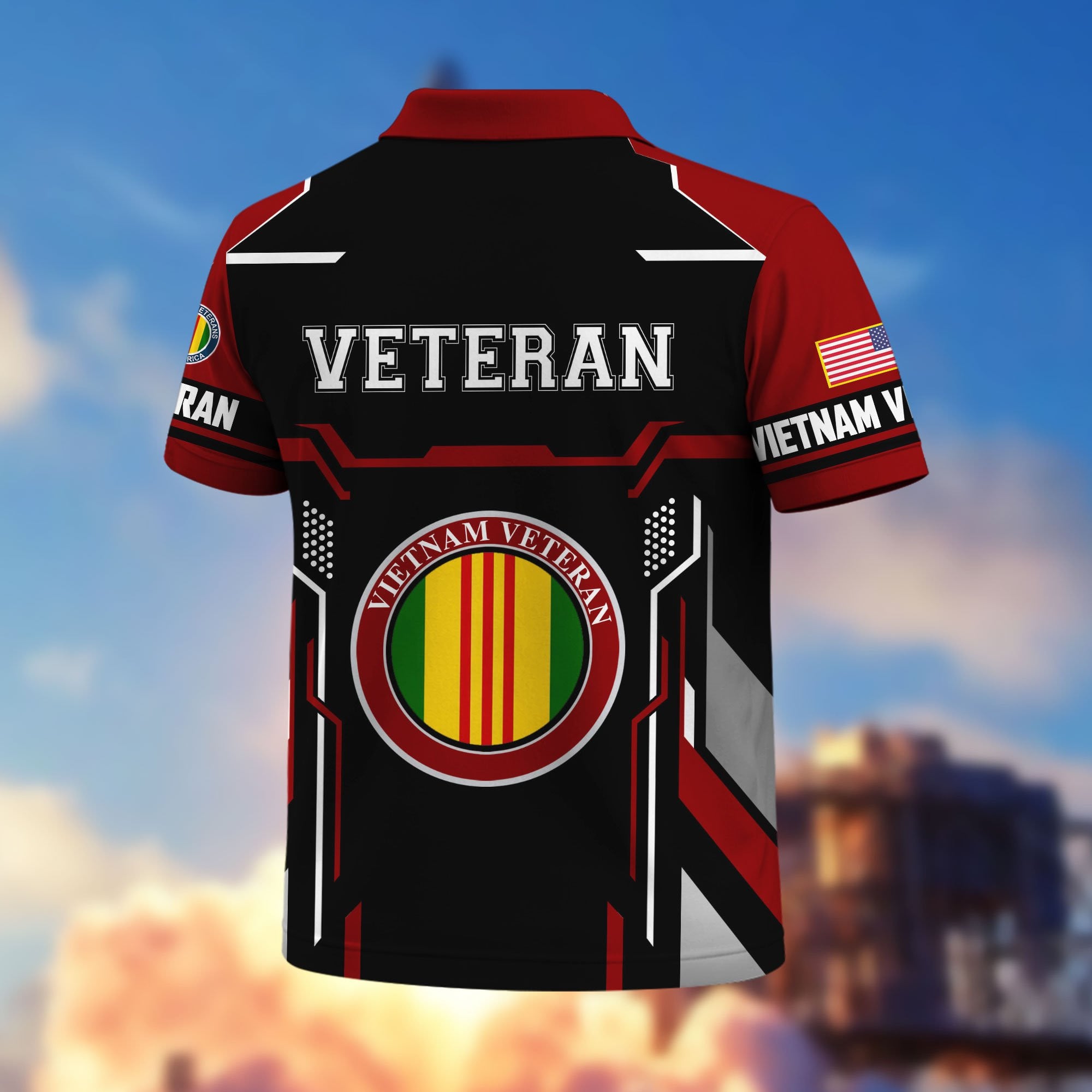 Premium US Veterans Polo Shirt, Gifts For US Veterans, Gifts On Father's Day, Veterans Day.
