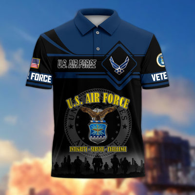 Premium US Veterans Polo Shirt, Gifts For US Veterans, Gifts On Father's Day, Veterans Day.