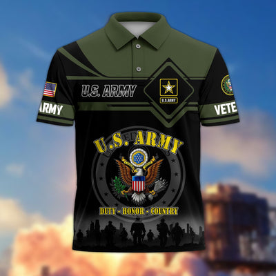 Premium US Veterans Polo Shirt, Gifts For US Veterans, Gifts On Father's Day, Veterans Day.