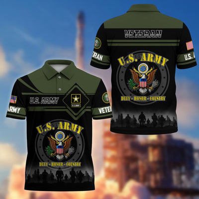 Premium US Veterans Polo Shirt, Gifts For US Veterans, Gifts On Father's Day, Veterans Day.