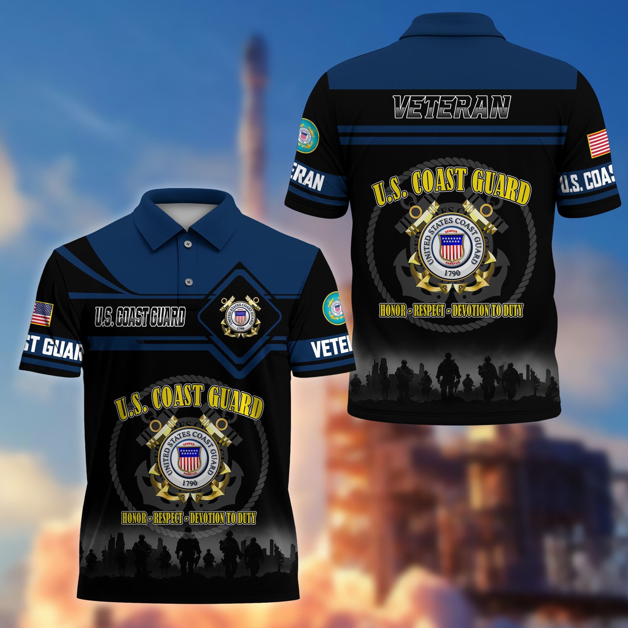 Premium US Veterans Polo Shirt, Gifts For US Veterans, Gifts On Father's Day, Veterans Day.