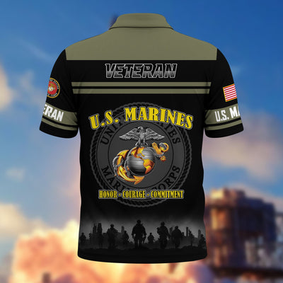 Premium US Veterans Polo Shirt, Gifts For US Veterans, Gifts On Father's Day, Veterans Day.