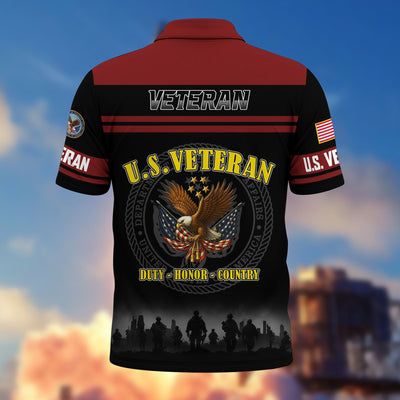 Premium US Veterans Polo Shirt, Gifts For US Veterans, Gifts On Father's Day, Veterans Day.