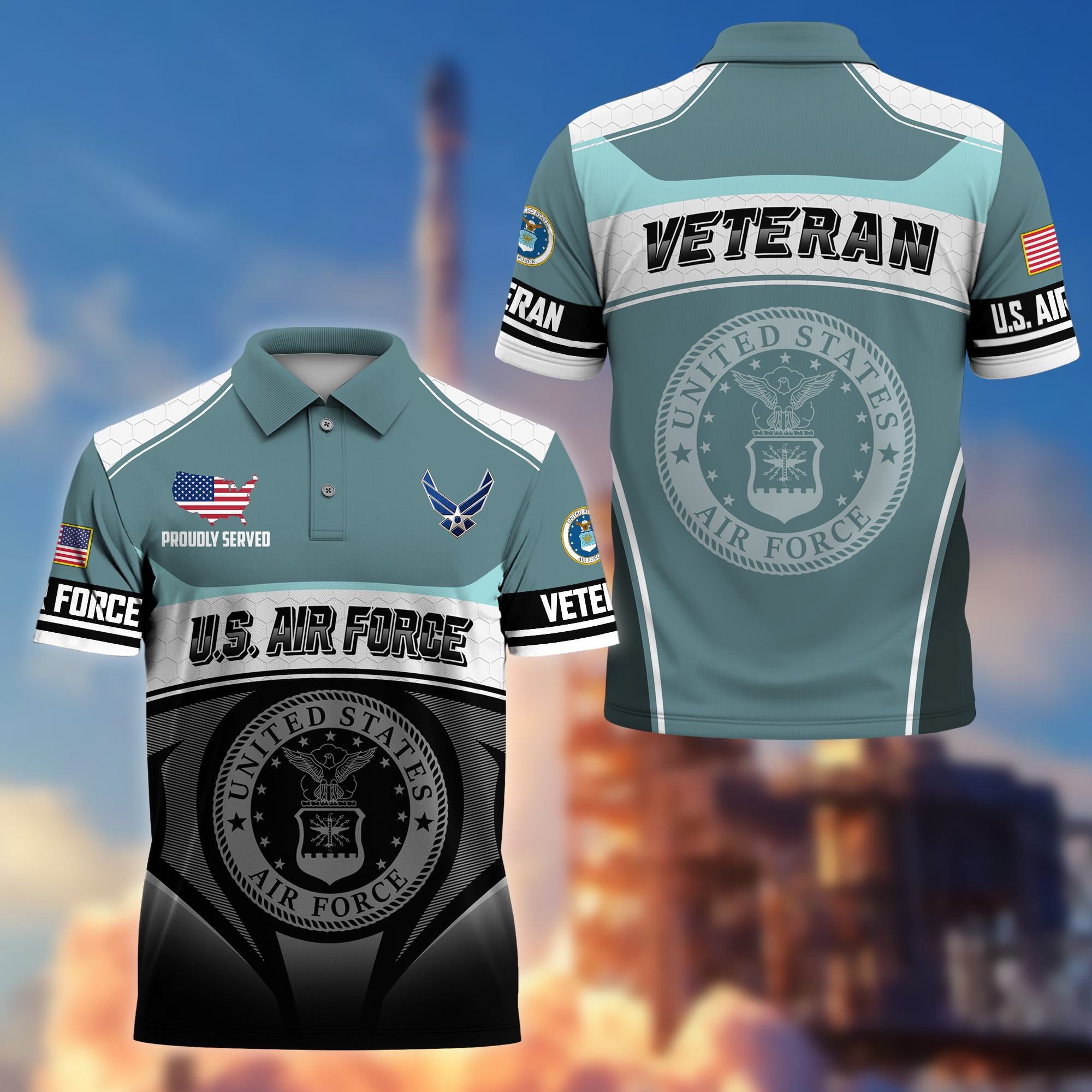 Premium US Veterans Polo Shirt, Gifts For US Veterans, Gifts On Father's Day, Veterans Day.