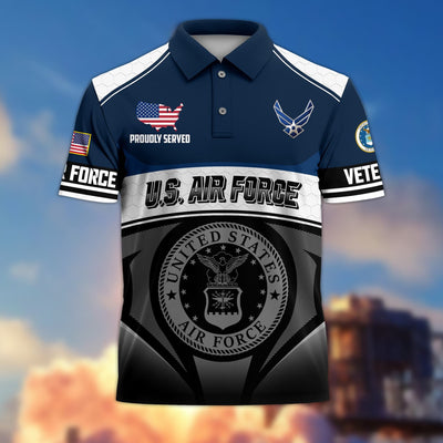 Premium US Veterans Polo Shirt, Gifts For US Veterans, Gifts On Father's Day, Veterans Day.