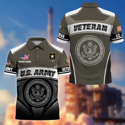Premium US Veterans Polo Shirt, Gifts For US Veterans, Gifts On Father's Day, Veterans Day.