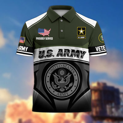 Premium US Veterans Polo Shirt, Gifts For US Veterans, Gifts On Father's Day, Veterans Day.