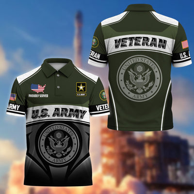 Premium US Veterans Polo Shirt, Gifts For US Veterans, Gifts On Father's Day, Veterans Day.
