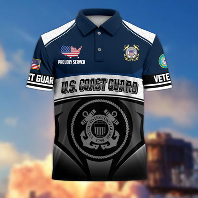 Premium US Veterans Polo Shirt, Gifts For US Veterans, Gifts On Father's Day, Veterans Day.