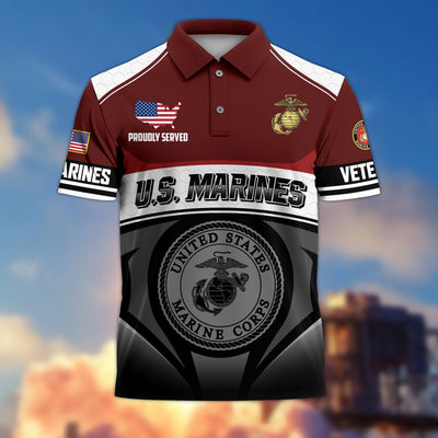 Premium US Veterans Polo Shirt, Gifts For US Veterans, Gifts On Father's Day, Veterans Day.