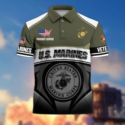 Premium US Veterans Polo Shirt, Gifts For US Veterans, Gifts On Father's Day, Veterans Day.