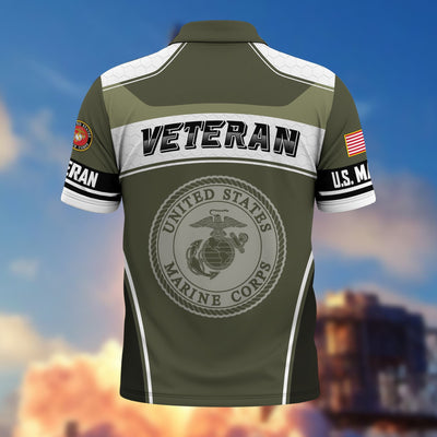 Premium US Veterans Polo Shirt, Gifts For US Veterans, Gifts On Father's Day, Veterans Day.