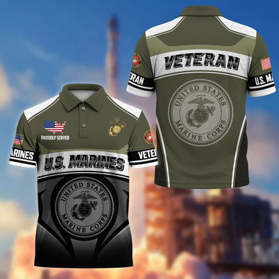 Premium US Veterans Polo Shirt, Gifts For US Veterans, Gifts On Father's Day, Veterans Day.