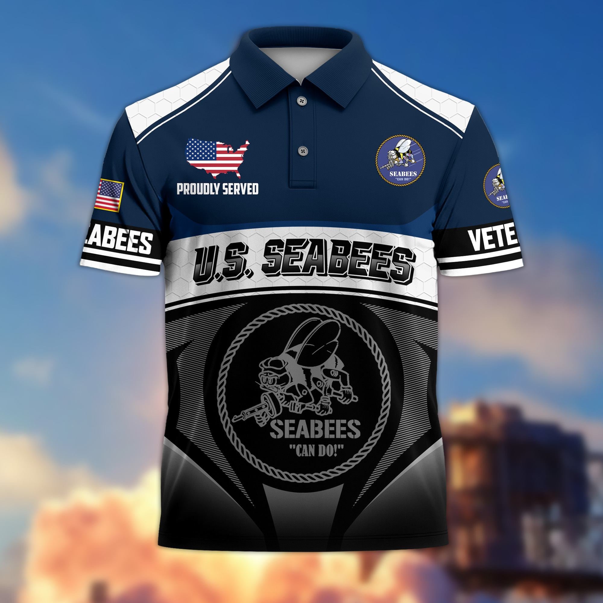 Premium US Veterans Polo Shirt, Gifts For US Veterans, Gifts On Father's Day, Veterans Day.