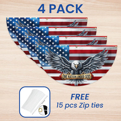 One Nation Under God Patriotic Eagle Non-Pleated Fan Flag