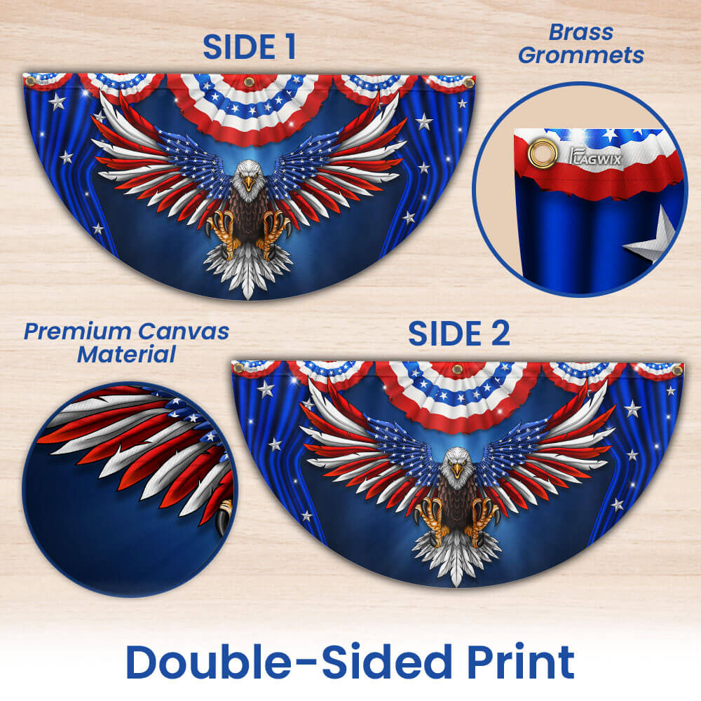 Flagwix American Flag - Patriotic Eagle American Non-Pleated Fan Flag