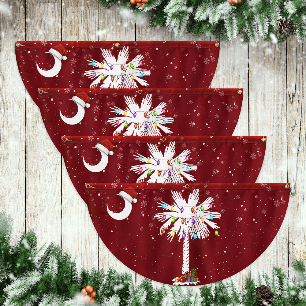 South Carolina Christmas Sabal Palmetto With Light Non-Pleated Fan Flag